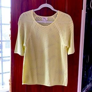 Milly lemon yellow mesh sweater size small